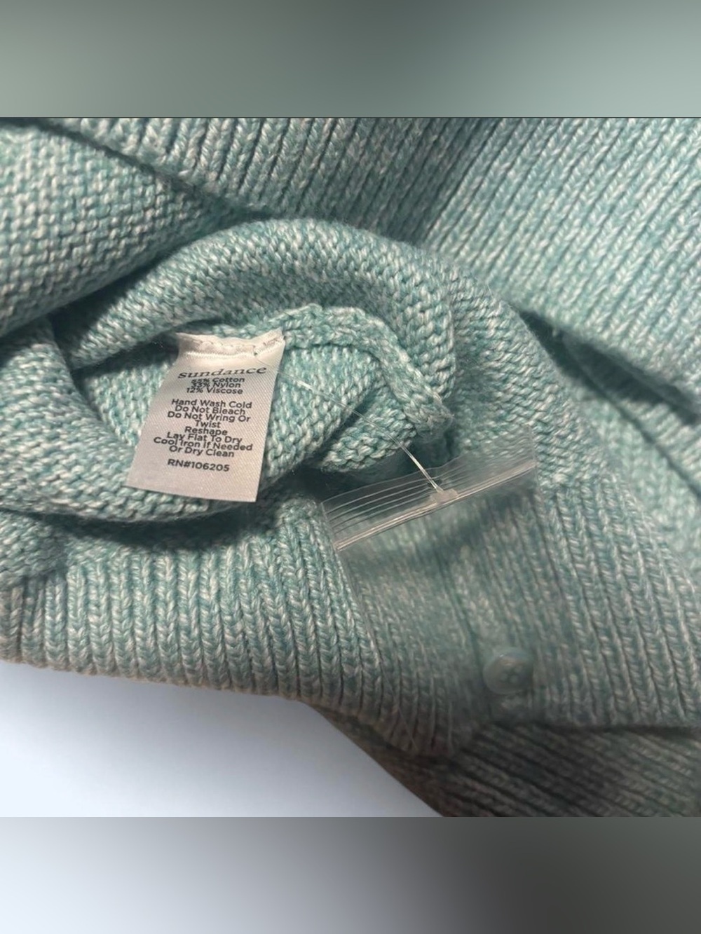 NWT Sundance Catalog Aqua Pointelle Short Sleeve Mallory Sweet Sweater PXL - Picture 4 of 4